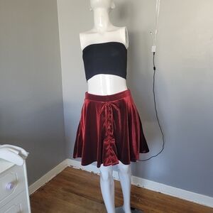 Hot Topic Velvet Laceup Skater Skirt, VGUC, Size S